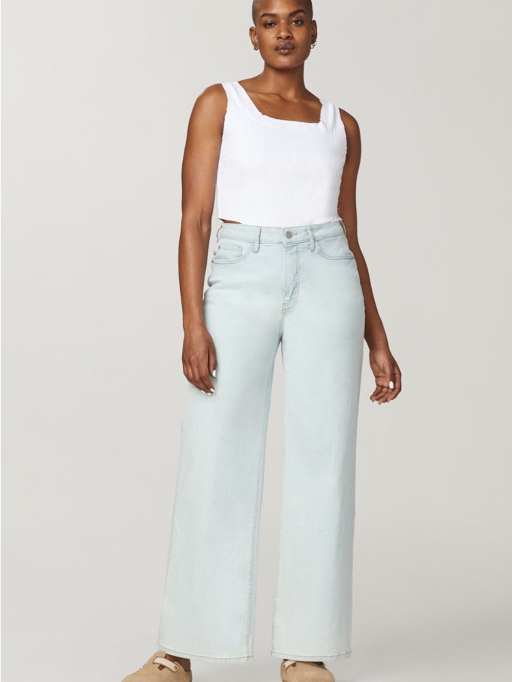 Warp + Weft Light Wash Wide Leg Jeans